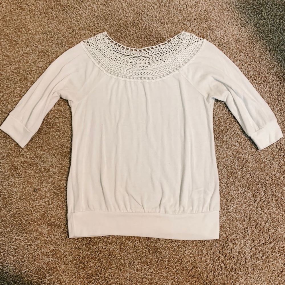 detailed cutout white sweater top